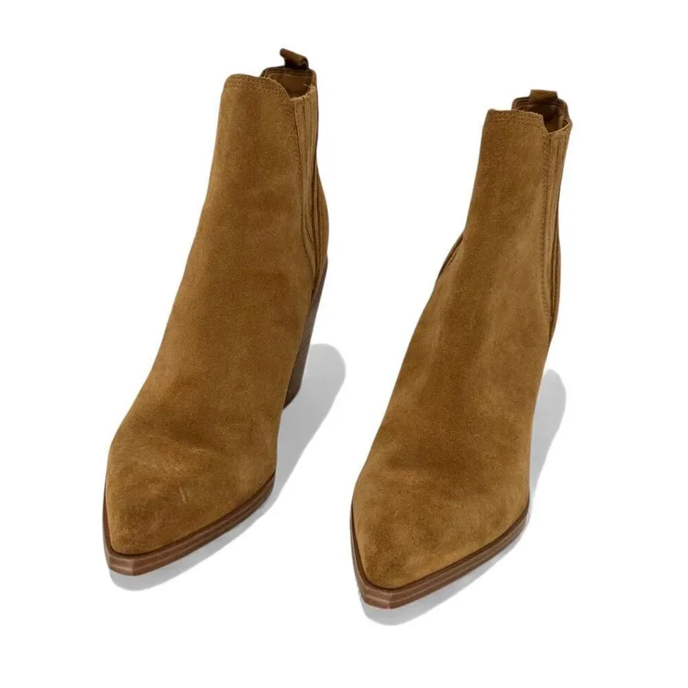 Marc Fisher LTD Gadri Leather Rhum Suede Pointed Toe Chelsea Boot Women’s 10